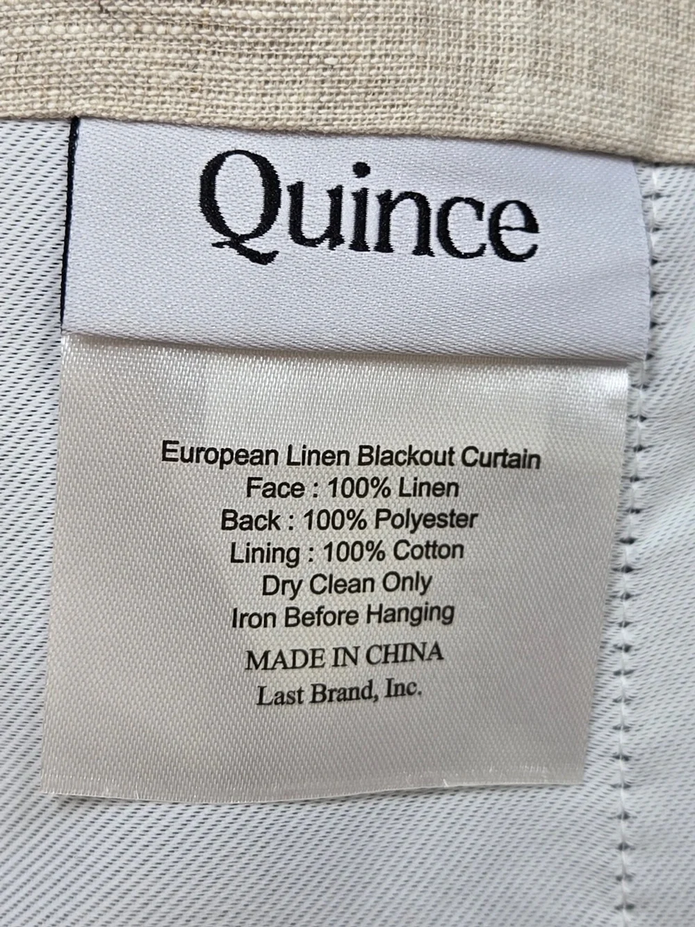 NWT QUINCE Set Of 2 48x108 European Linen True Blackout Curtains Flax 0039